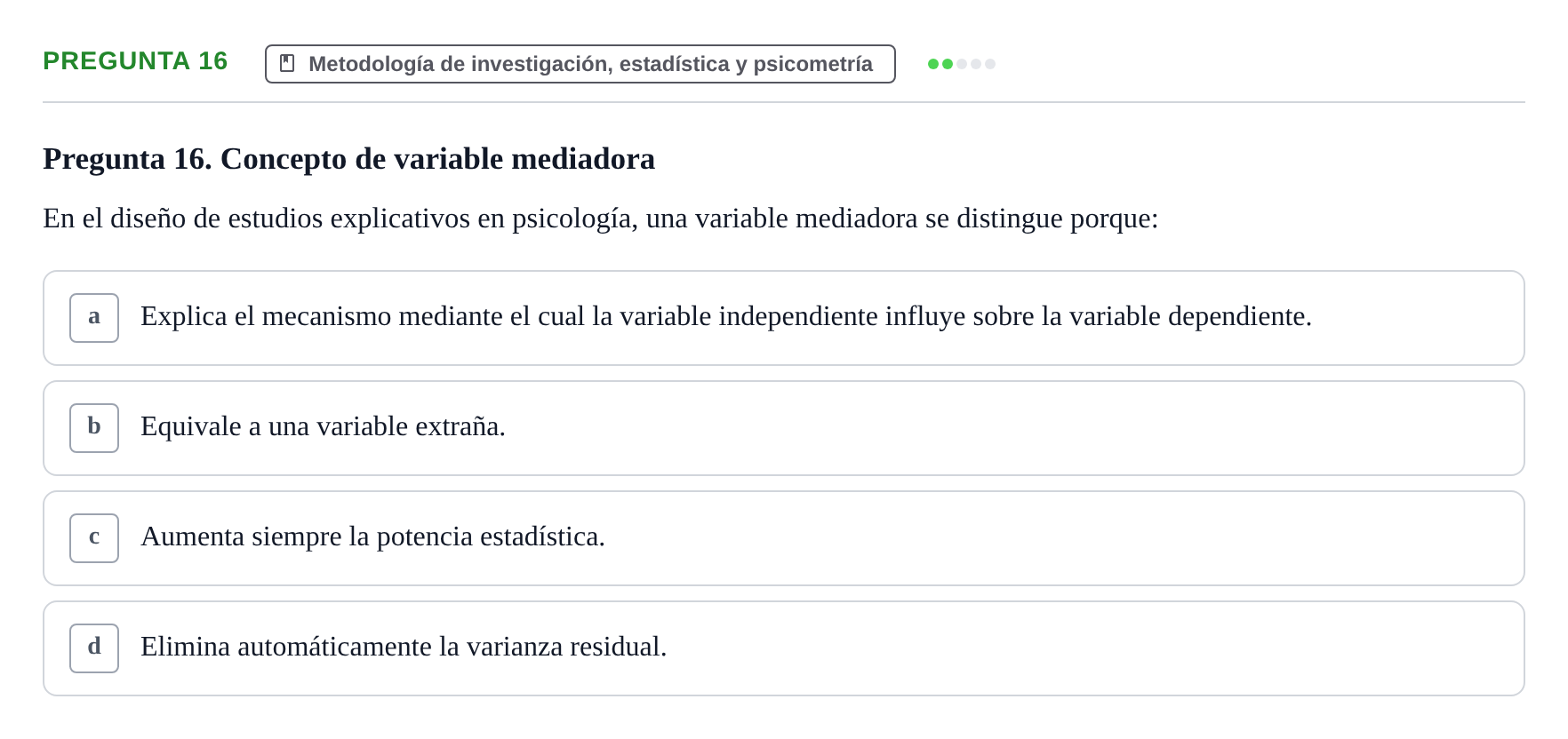 Enunciado: Pregunta 16