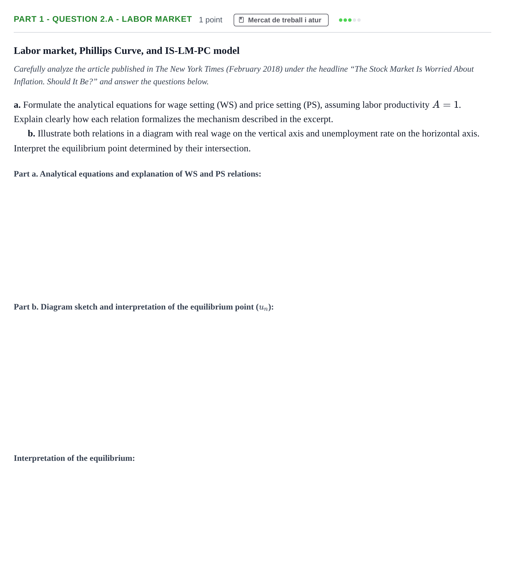 Enunciado: Part 1 - Question 2.a - Labor market · Introducció a la Macroeconomia UPF 2018