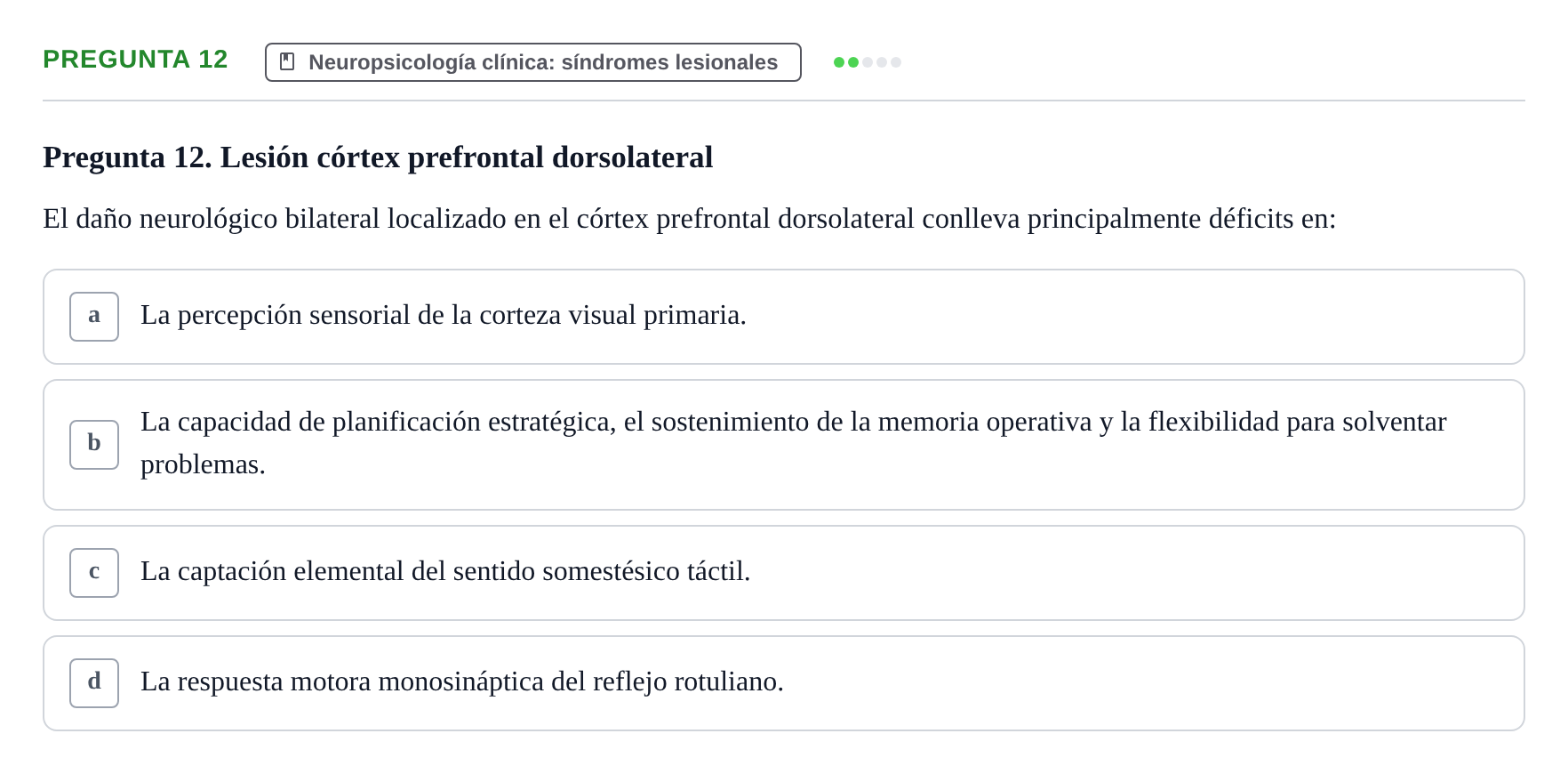 Enunciado: Pregunta 12