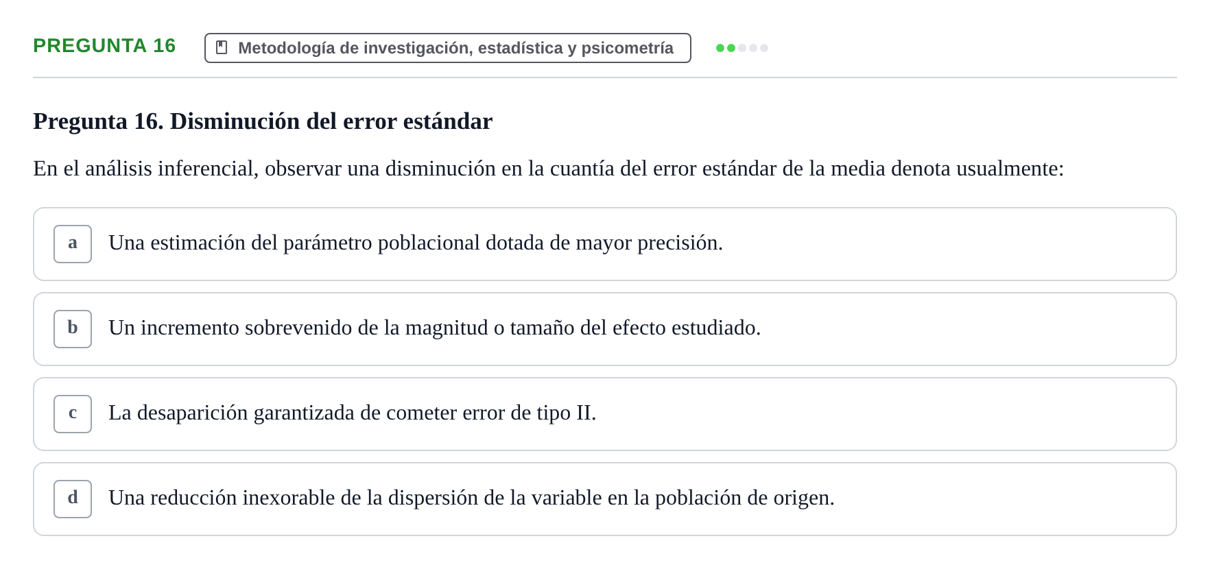 Enunciado: Pregunta 16