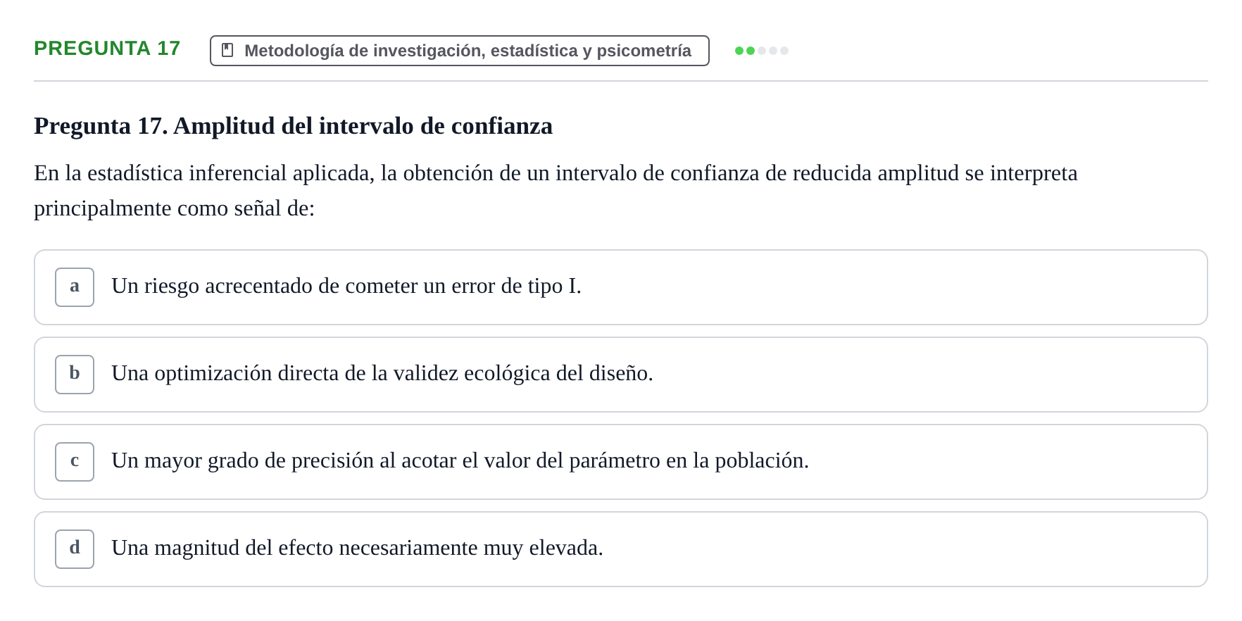 Enunciado: Pregunta 17