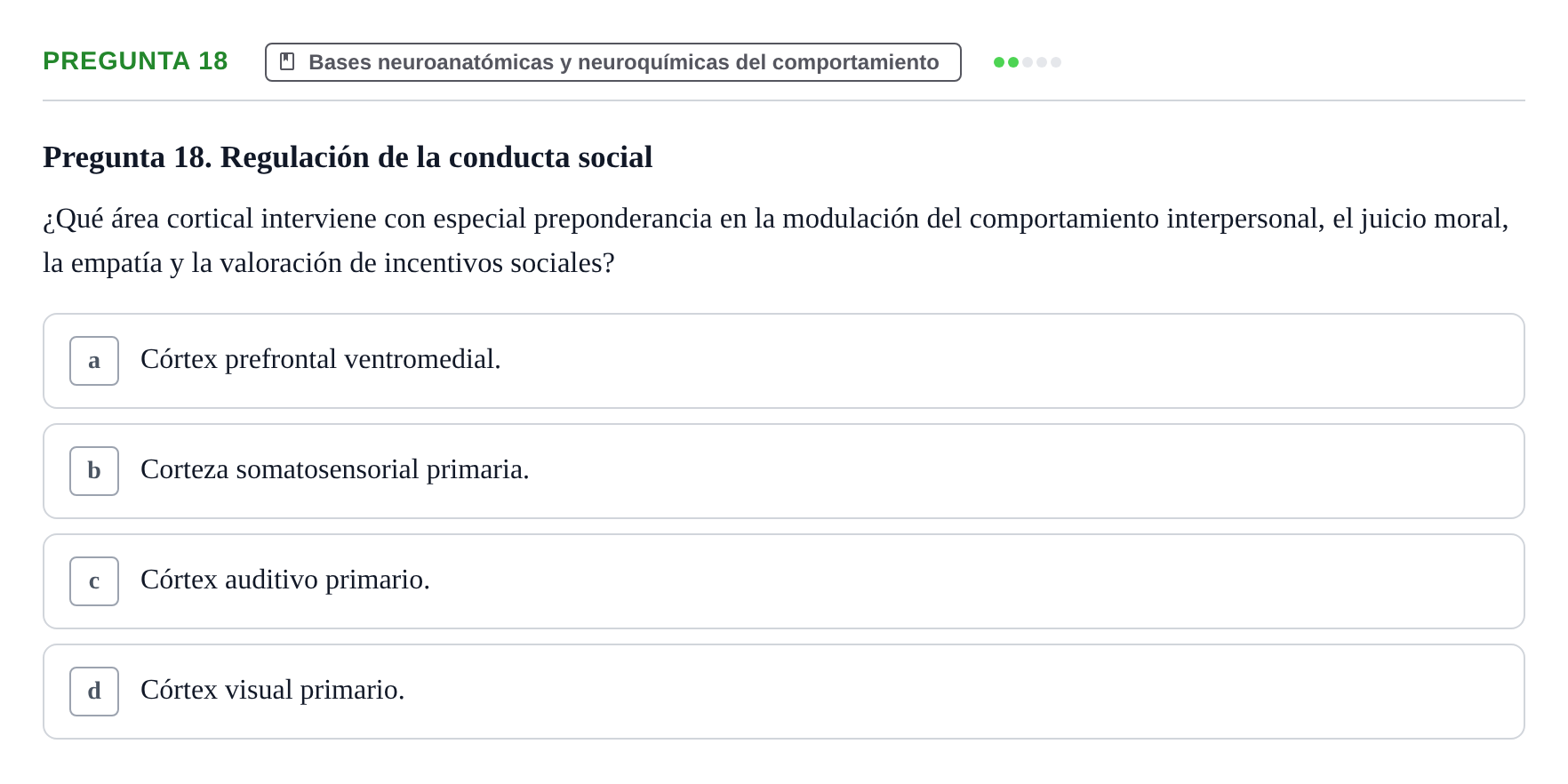 Enunciado: Pregunta 18