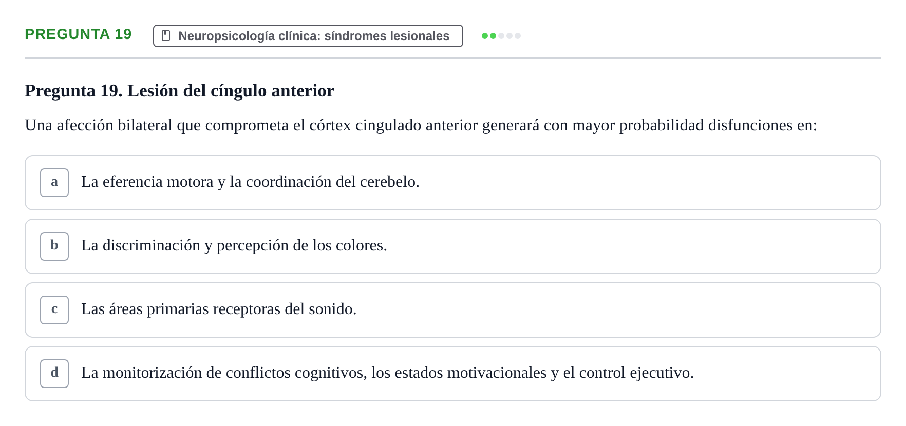 Enunciado: Pregunta 19