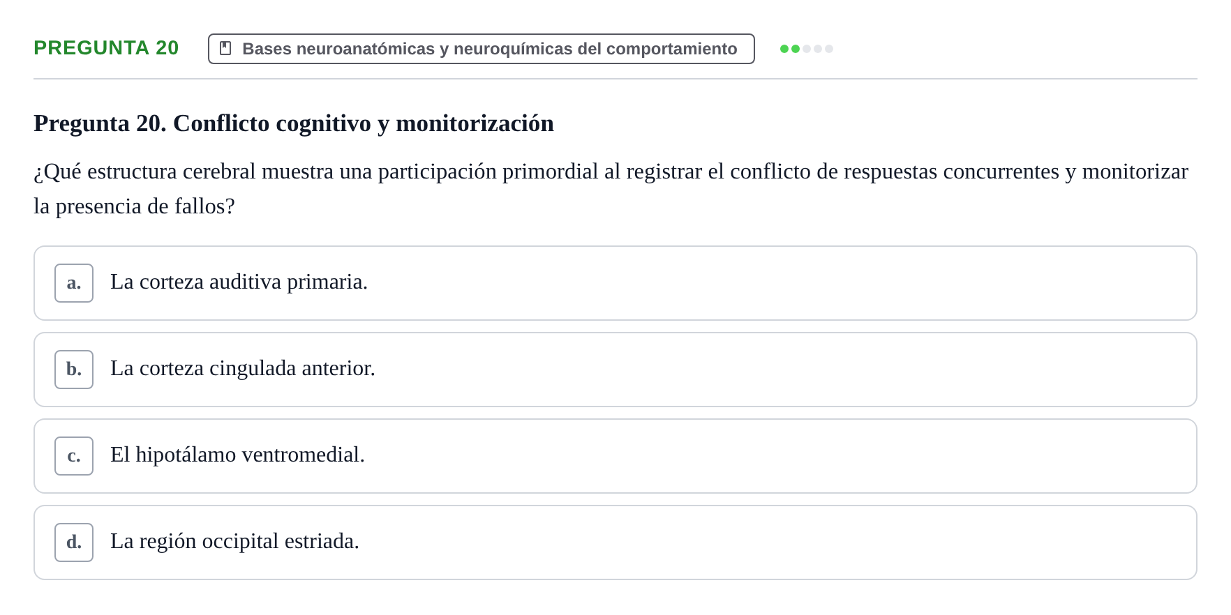 Enunciado: Pregunta 20