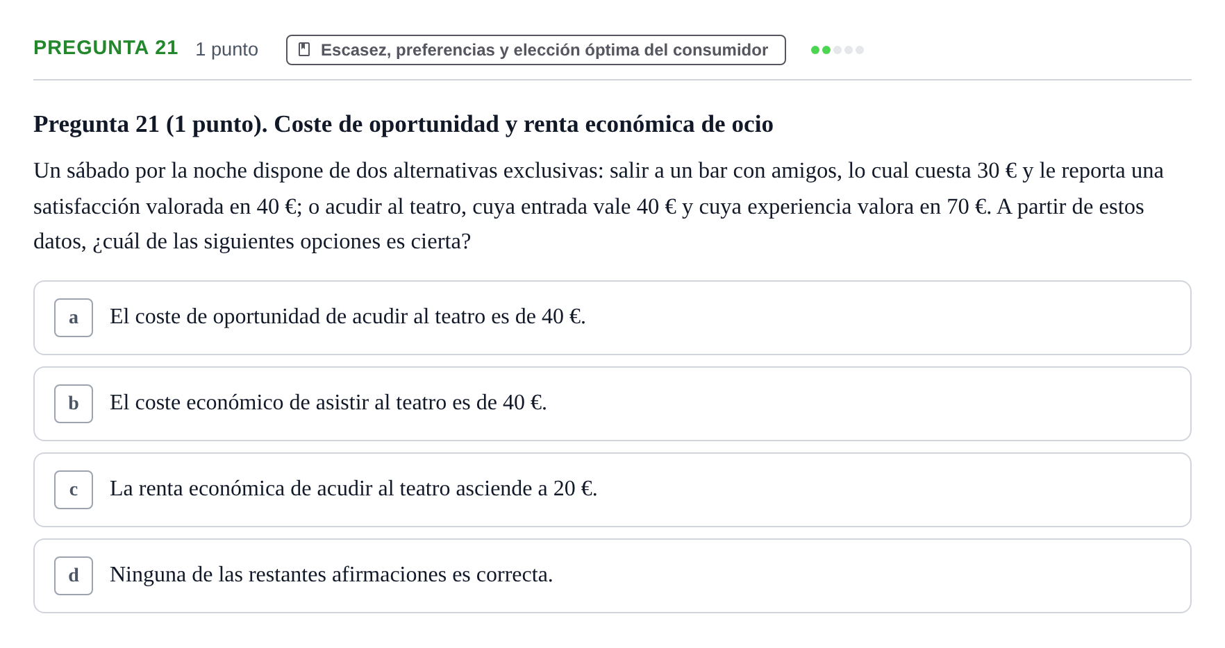 Enunciado: Pregunta 21 · Introducció a la Microeconomia UPF 2023