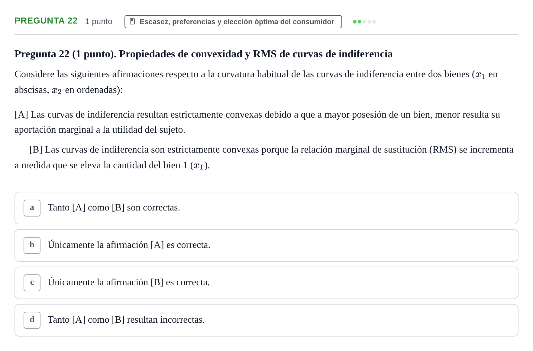 Enunciado: Pregunta 22 · Introducció a la Microeconomia UPF 2023