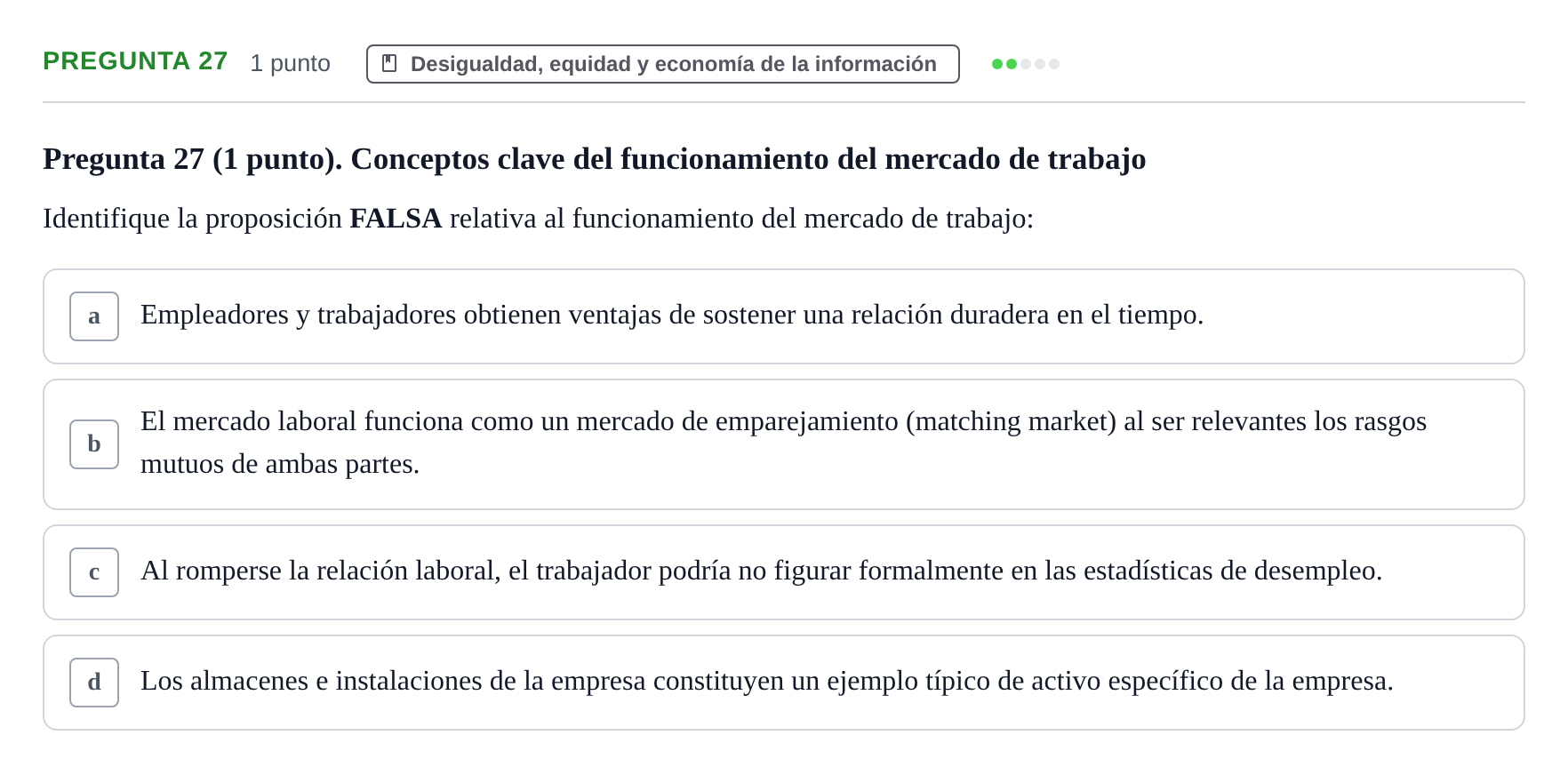 Enunciado: Pregunta 27 · Introducció a la Microeconomia UPF 2023
