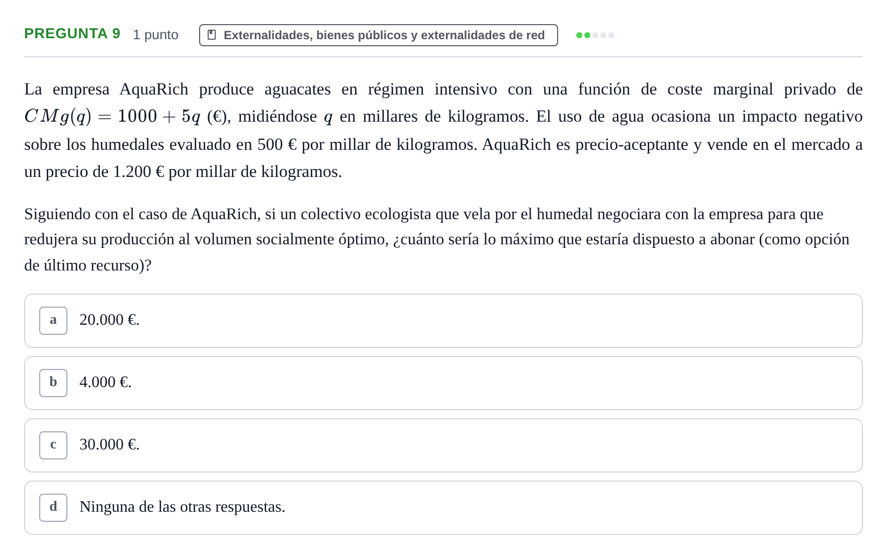 Enunciado: Pregunta 9 · Introducció a la Microeconomia UPF 2023