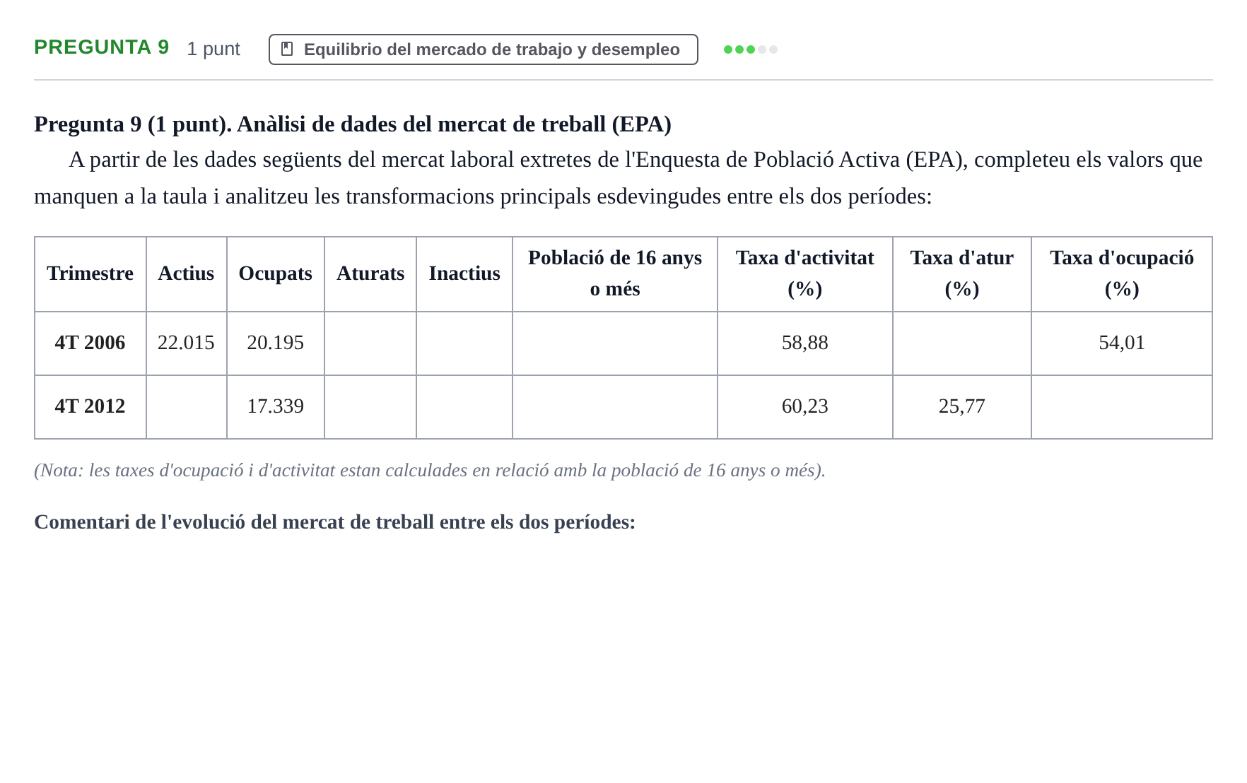 Enunciado: Pregunta 9 · Introducció a la Macroeconomia UPF Juny 2017