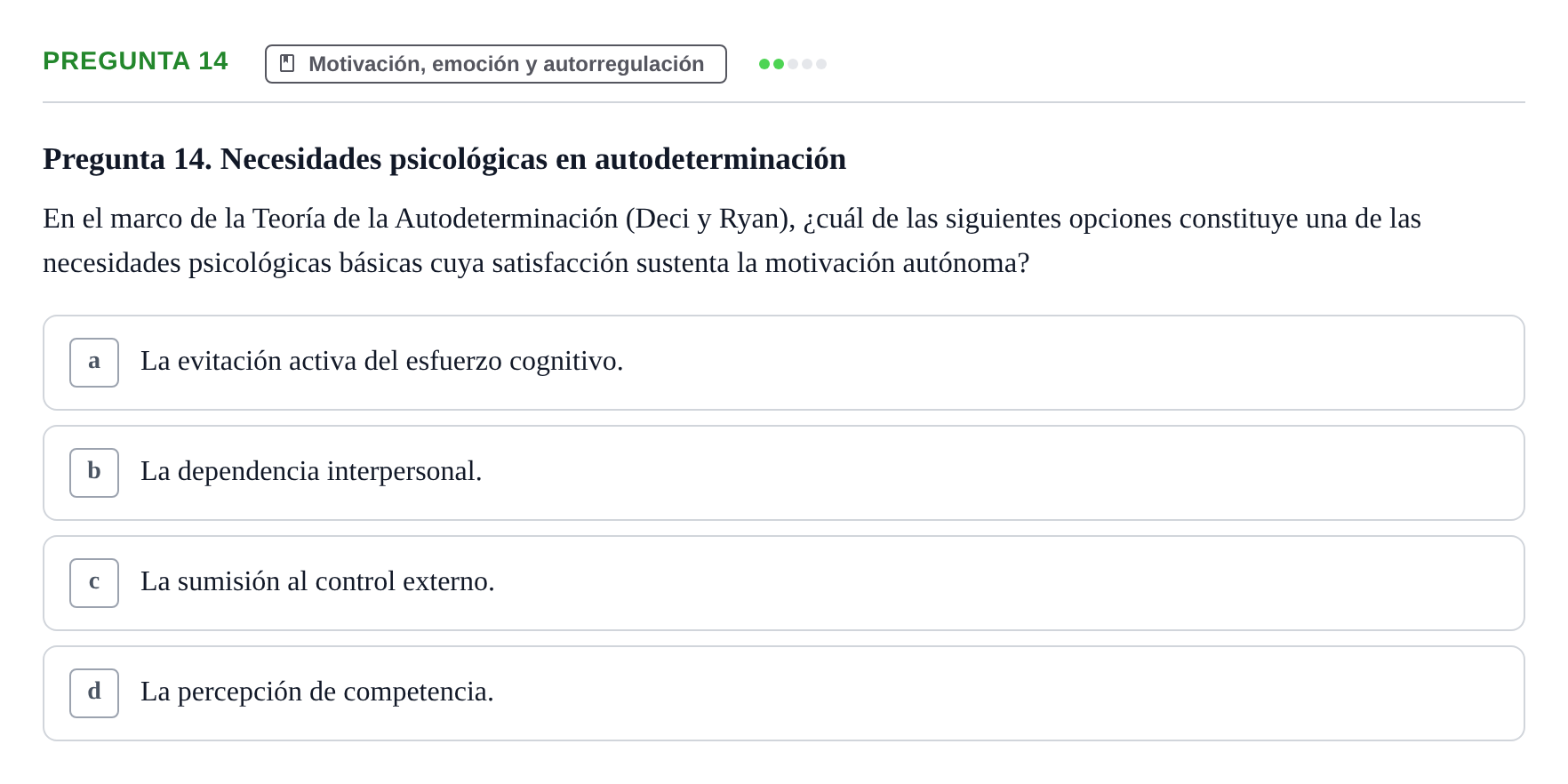 Enunciado: Pregunta 14