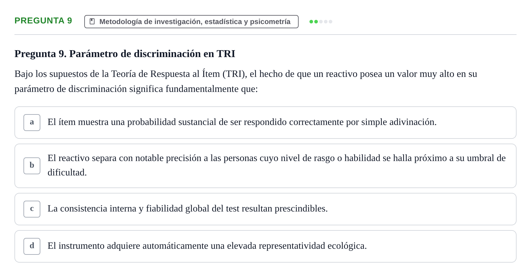Enunciado: Pregunta 9