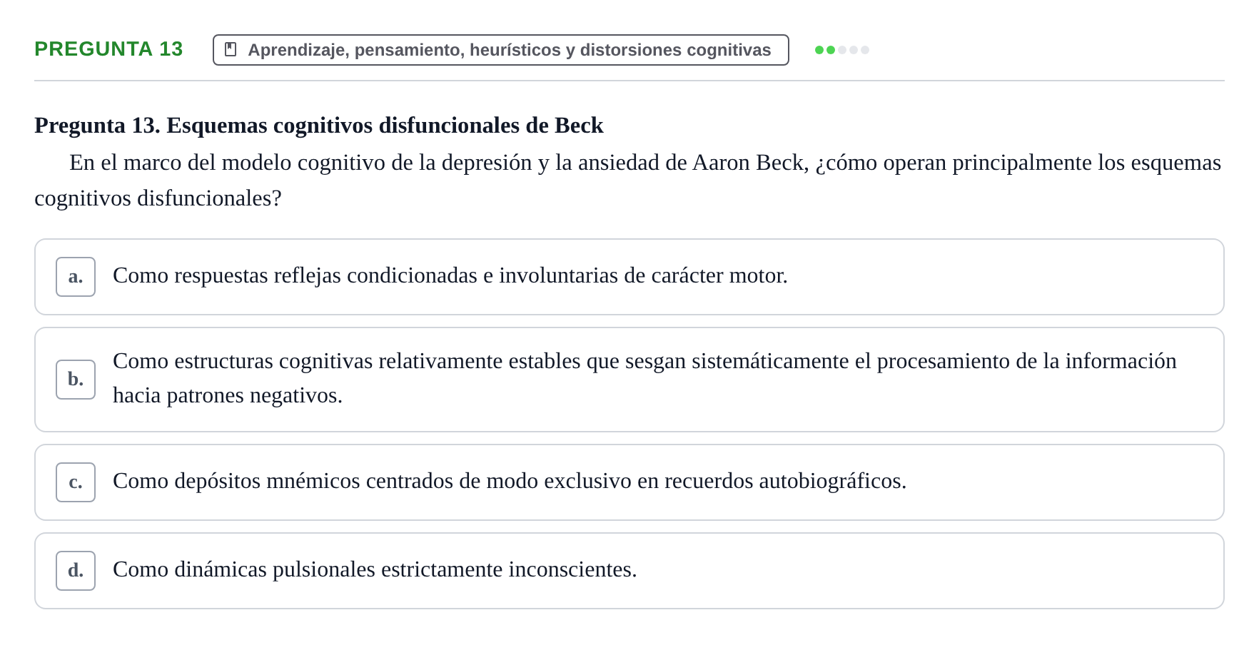 Enunciado: Pregunta 13