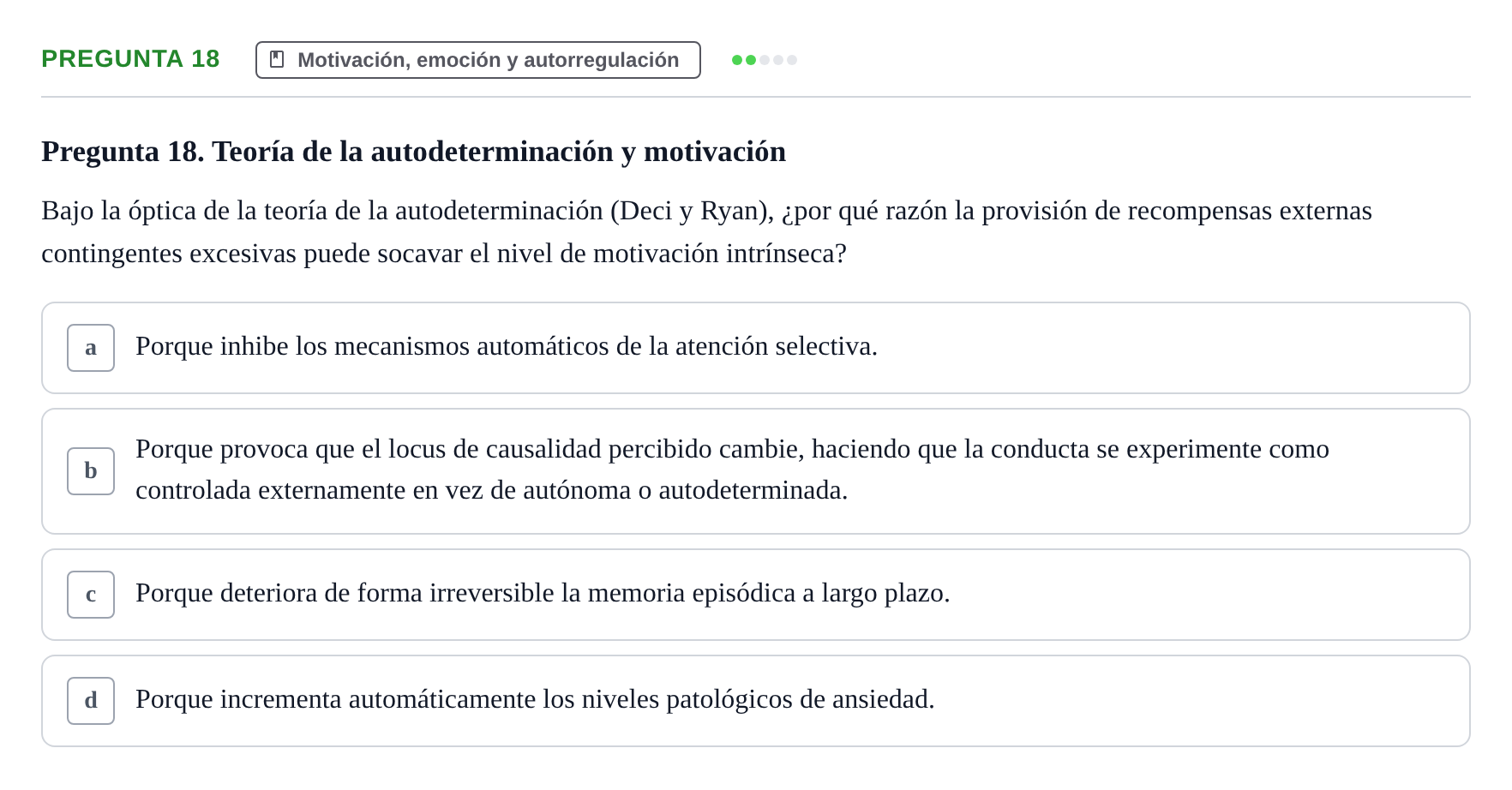 Enunciado: Pregunta 18