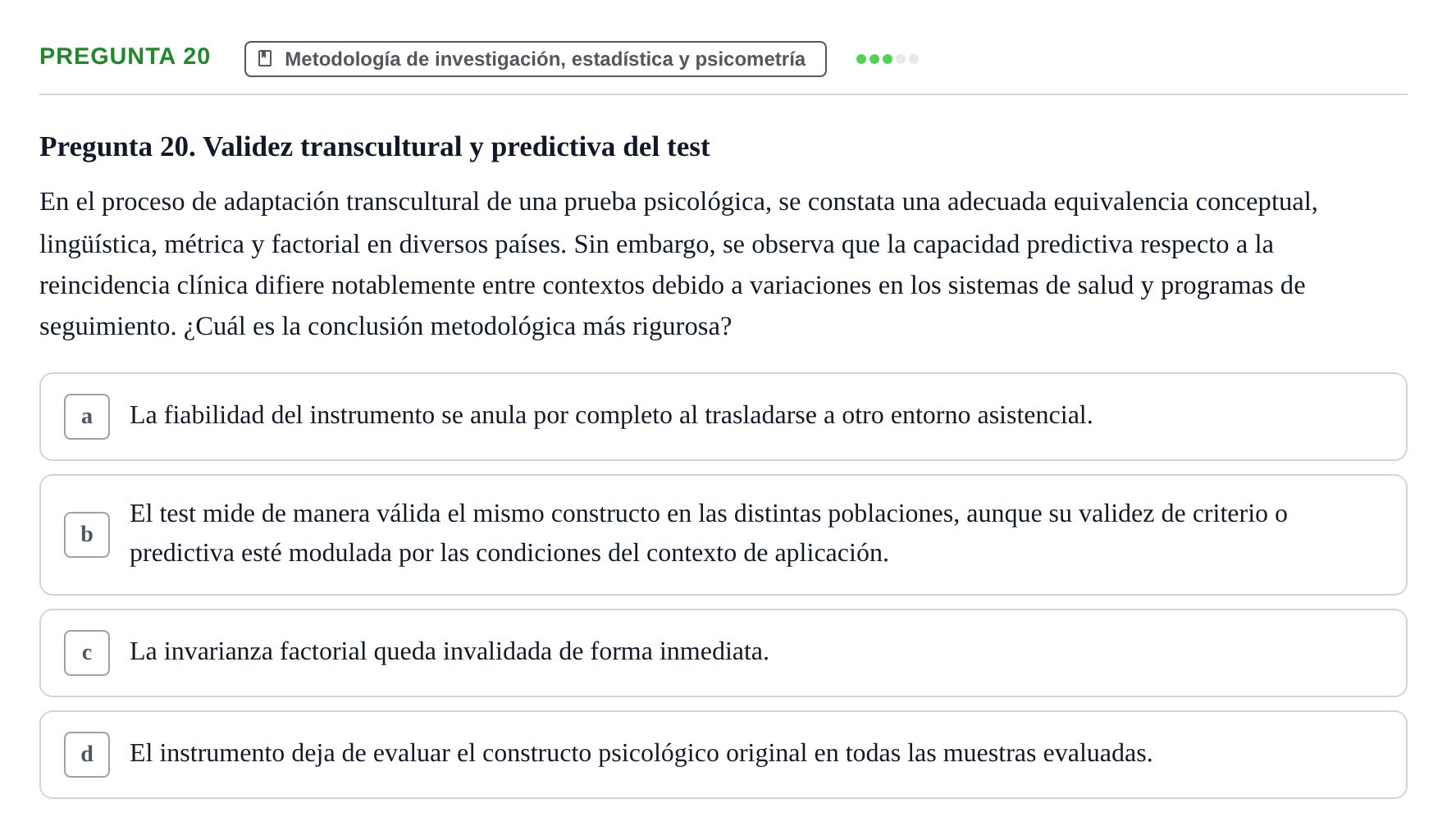Enunciado: Pregunta 20