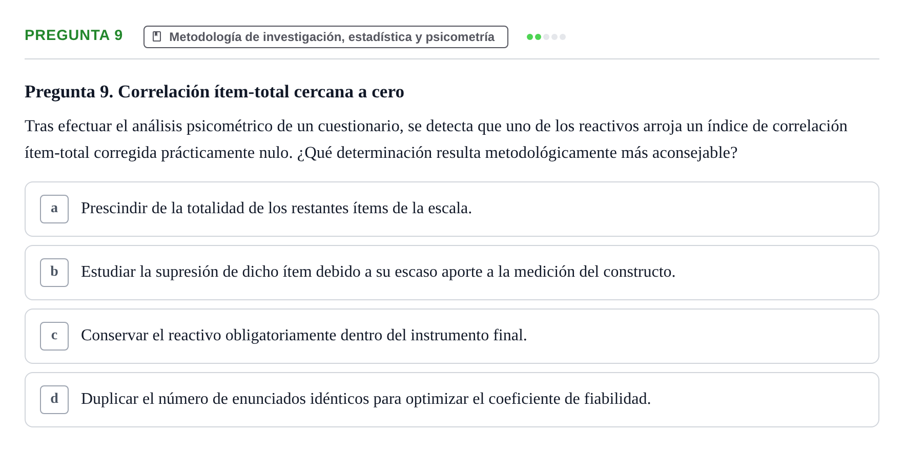 Enunciado: Pregunta 9