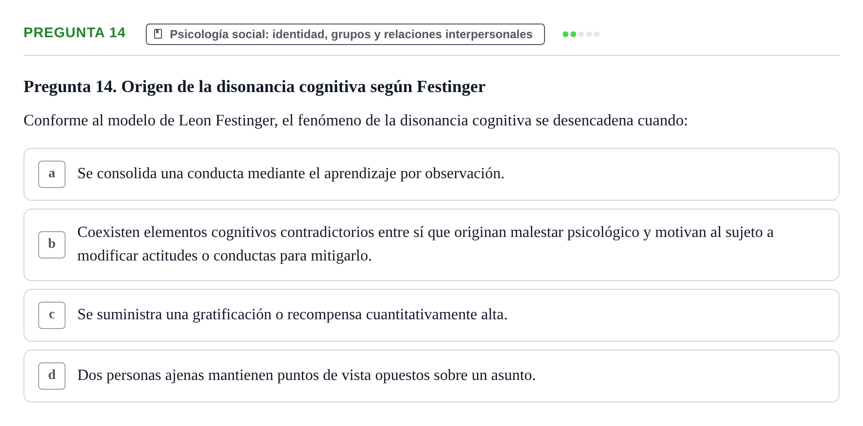Enunciado: Pregunta 14