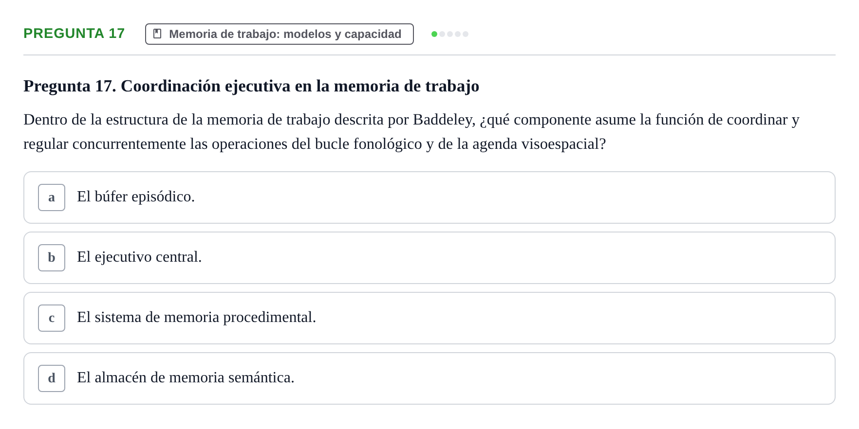 Enunciado: Pregunta 17