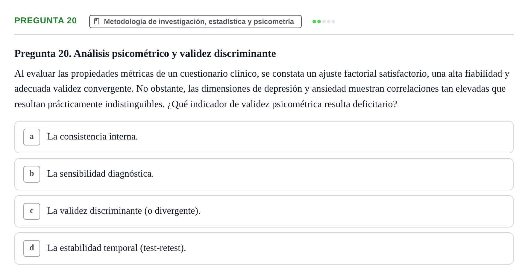 Enunciado: Pregunta 20