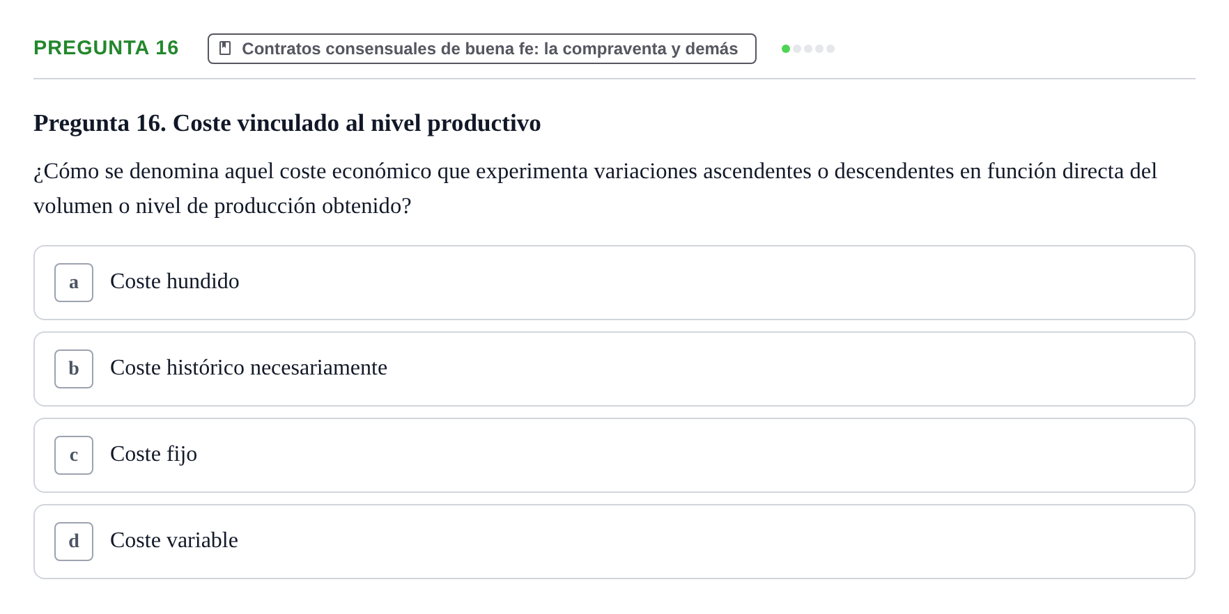 Enunciado: Pregunta 16