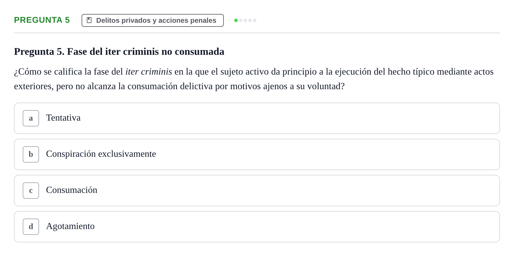 Enunciado: Pregunta 5