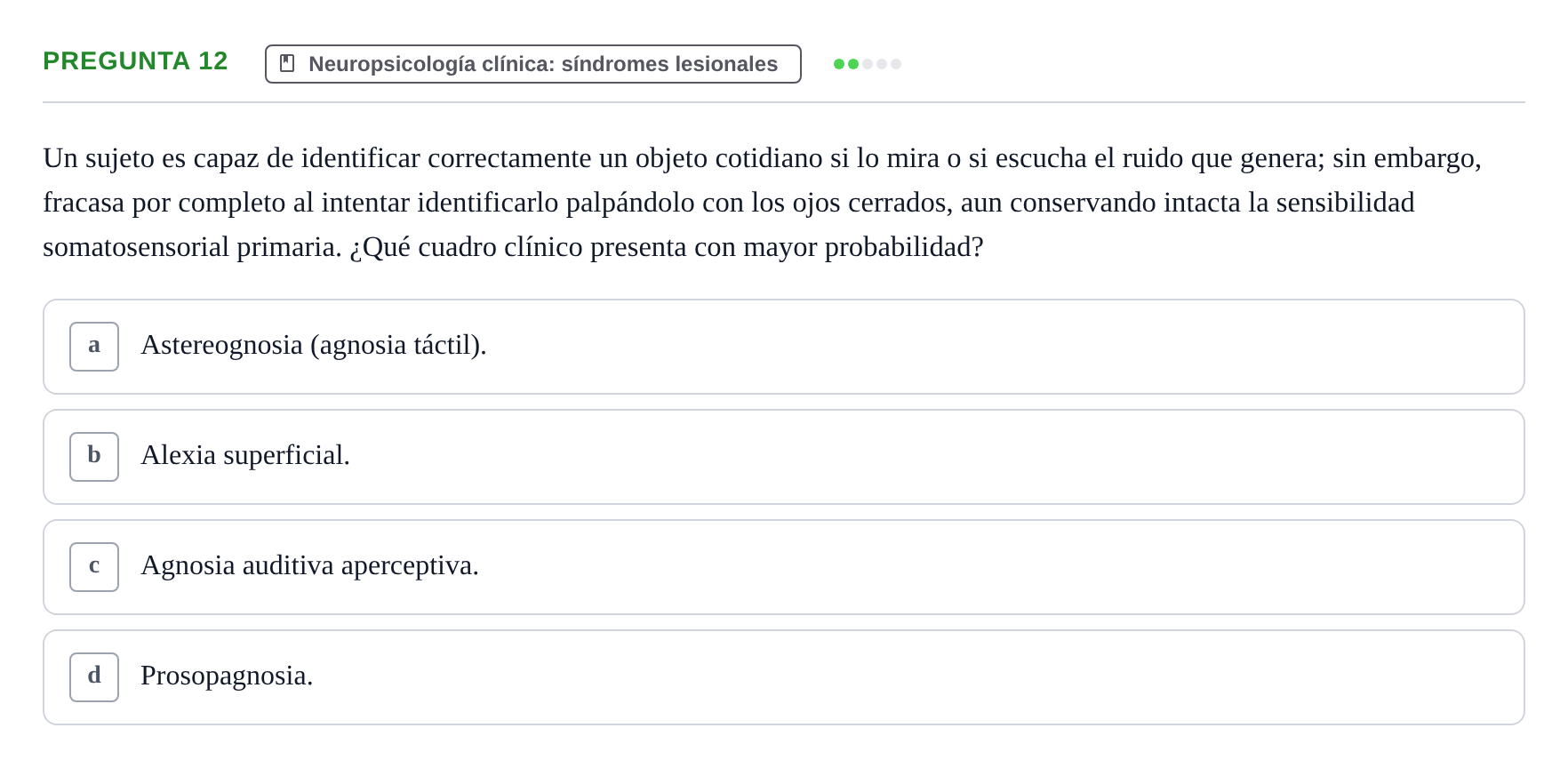 Enunciado: Pregunta 12