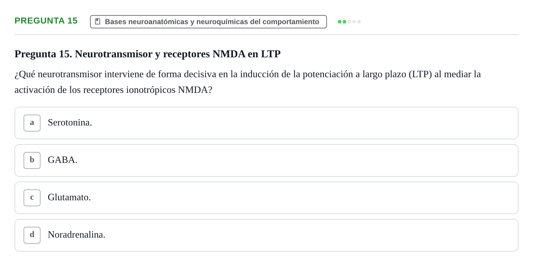 Enunciado: Pregunta 15