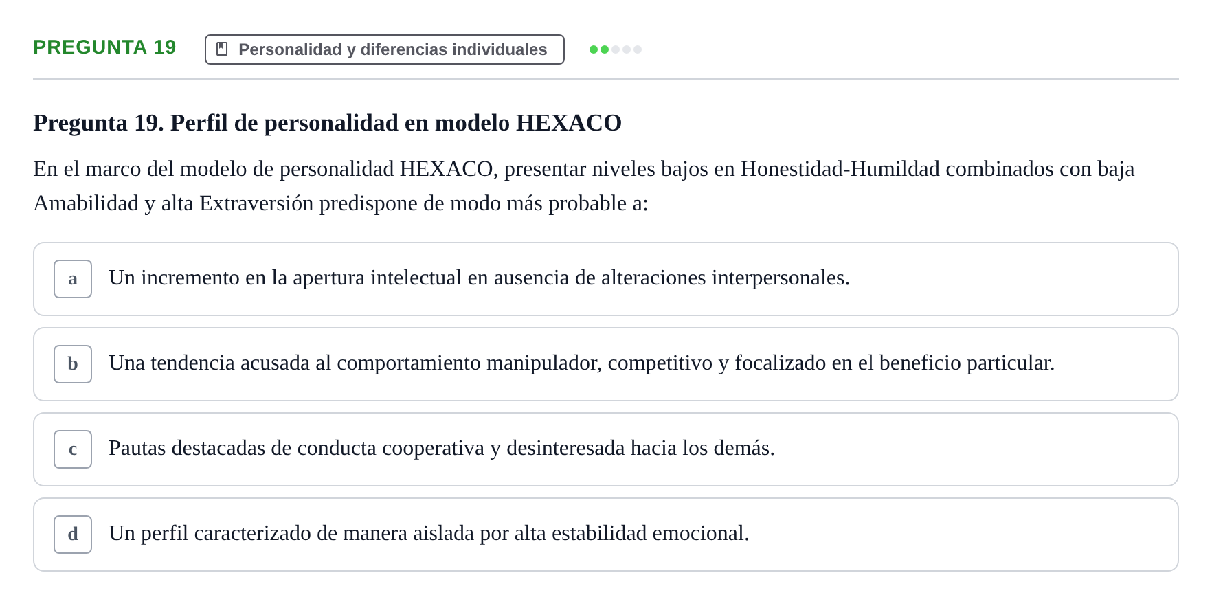 Enunciado: Pregunta 19