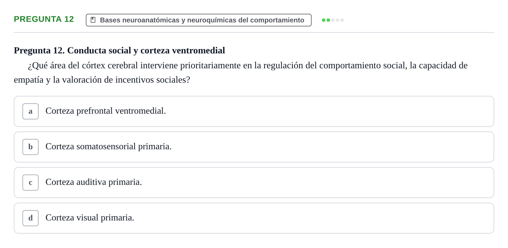 Enunciado: Pregunta 12