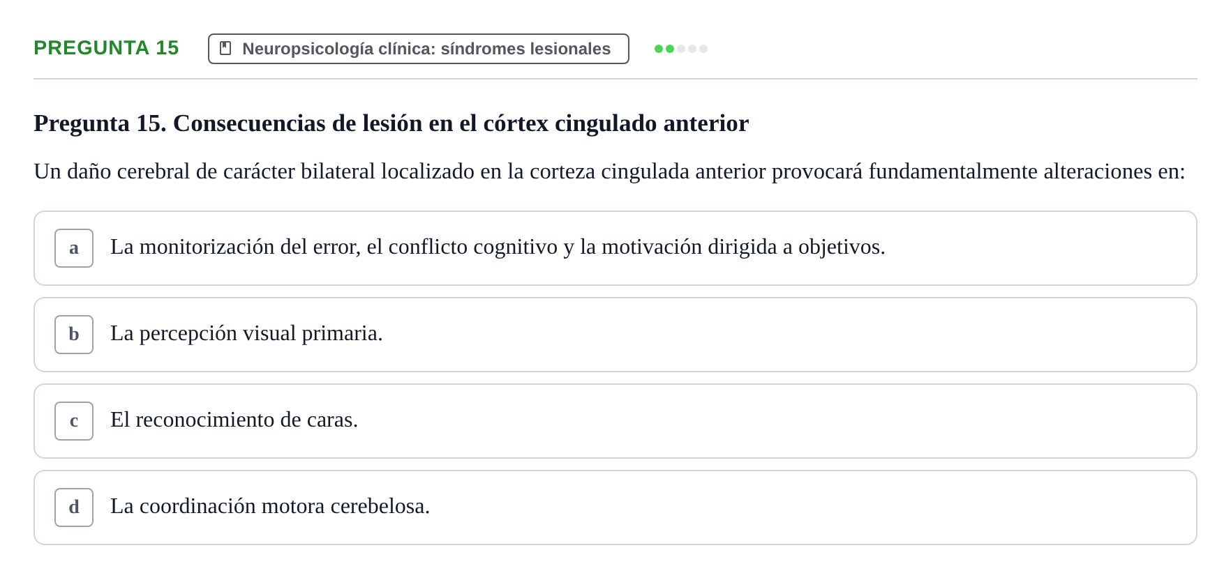 Enunciado: Pregunta 15