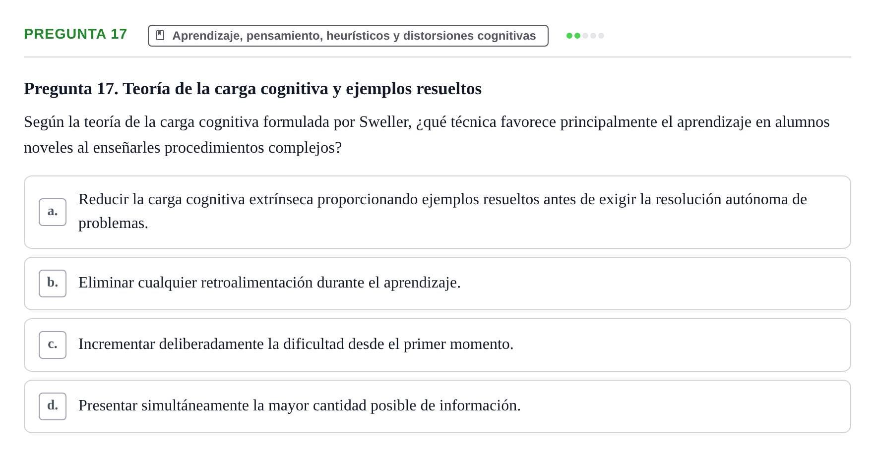 Enunciado: Pregunta 17