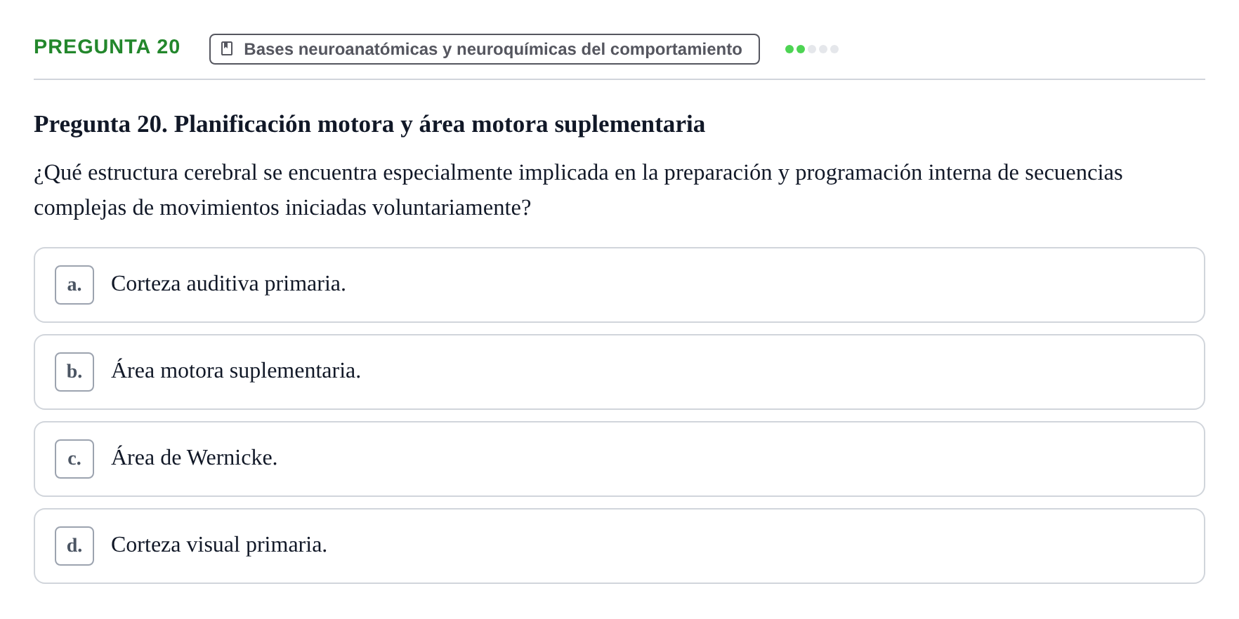 Enunciado: Pregunta 20