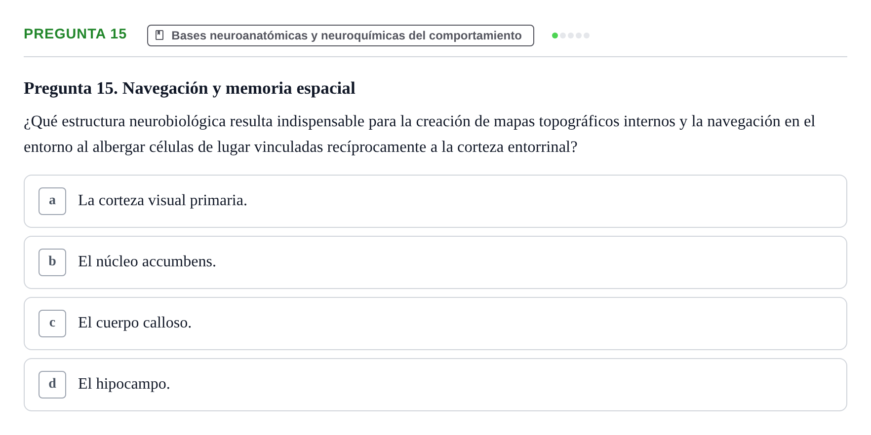 Enunciado: Pregunta 15
