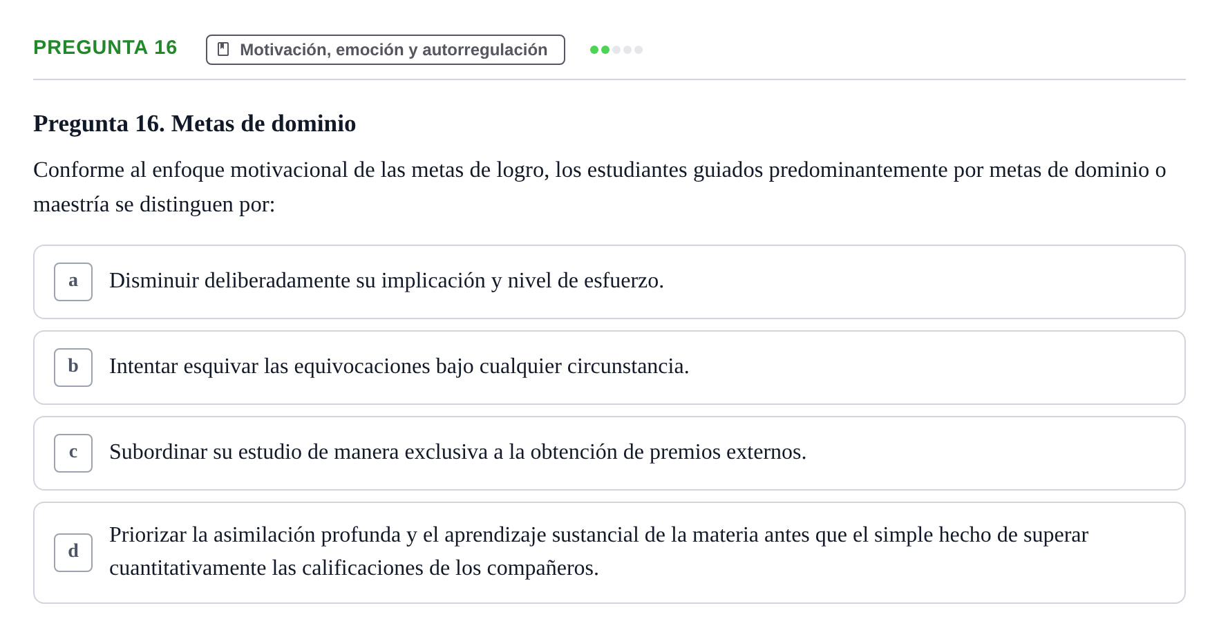 Enunciado: Pregunta 16