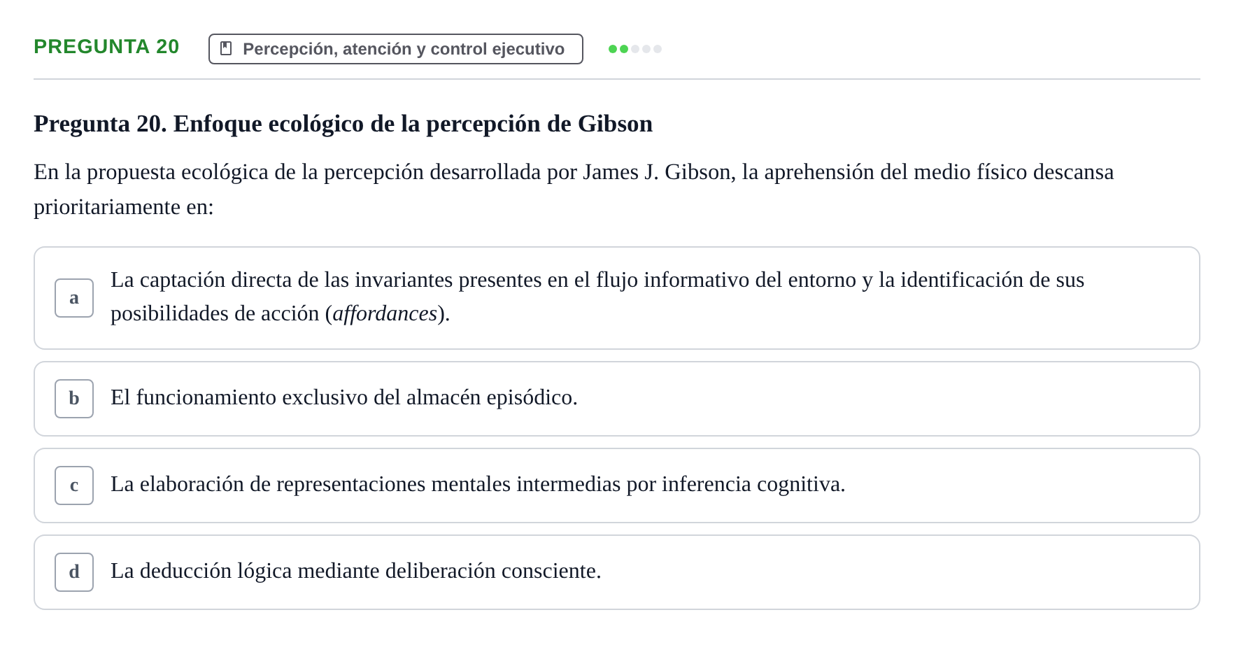 Enunciado: Pregunta 20