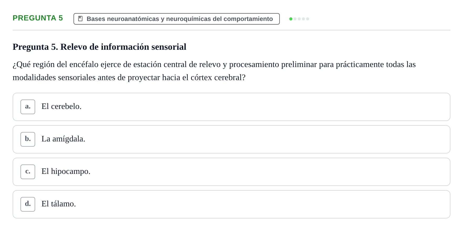 Enunciado: Pregunta 5