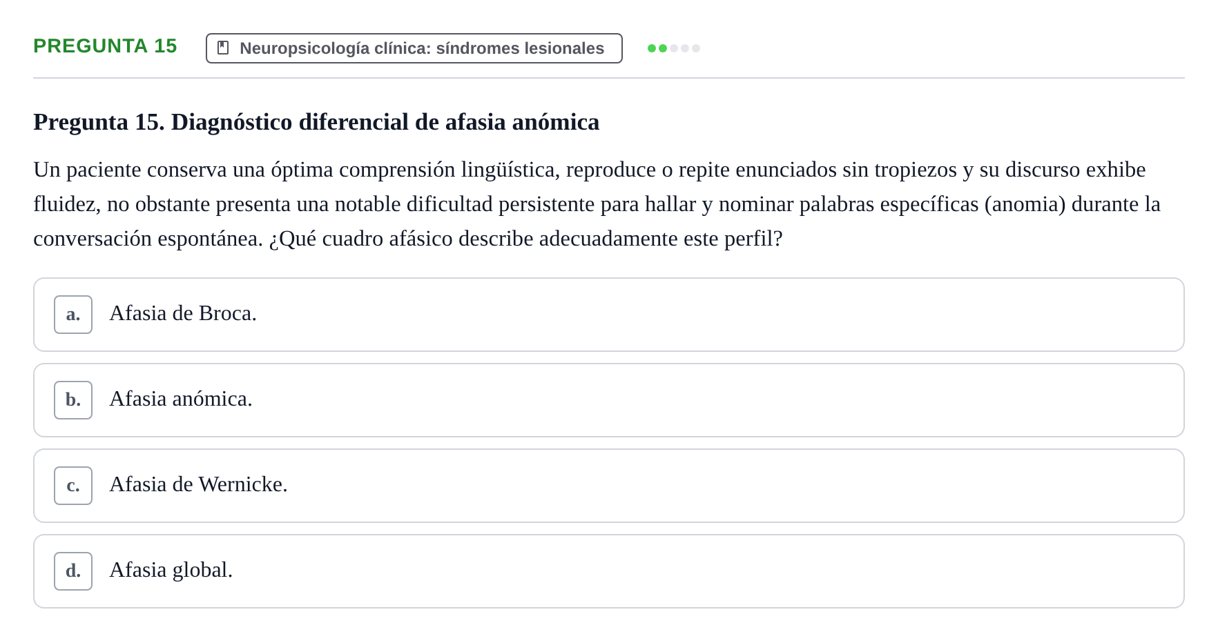 Enunciado: Pregunta 15