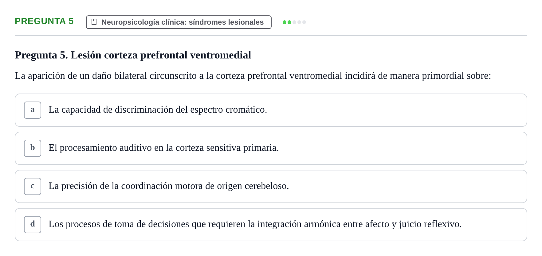 Enunciado: Pregunta 5