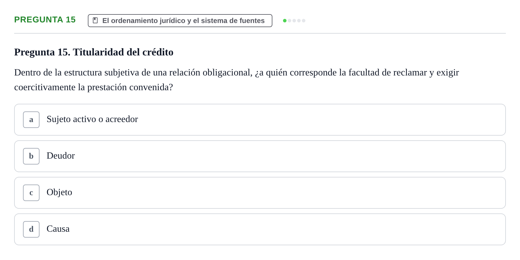 Enunciado: Pregunta 15