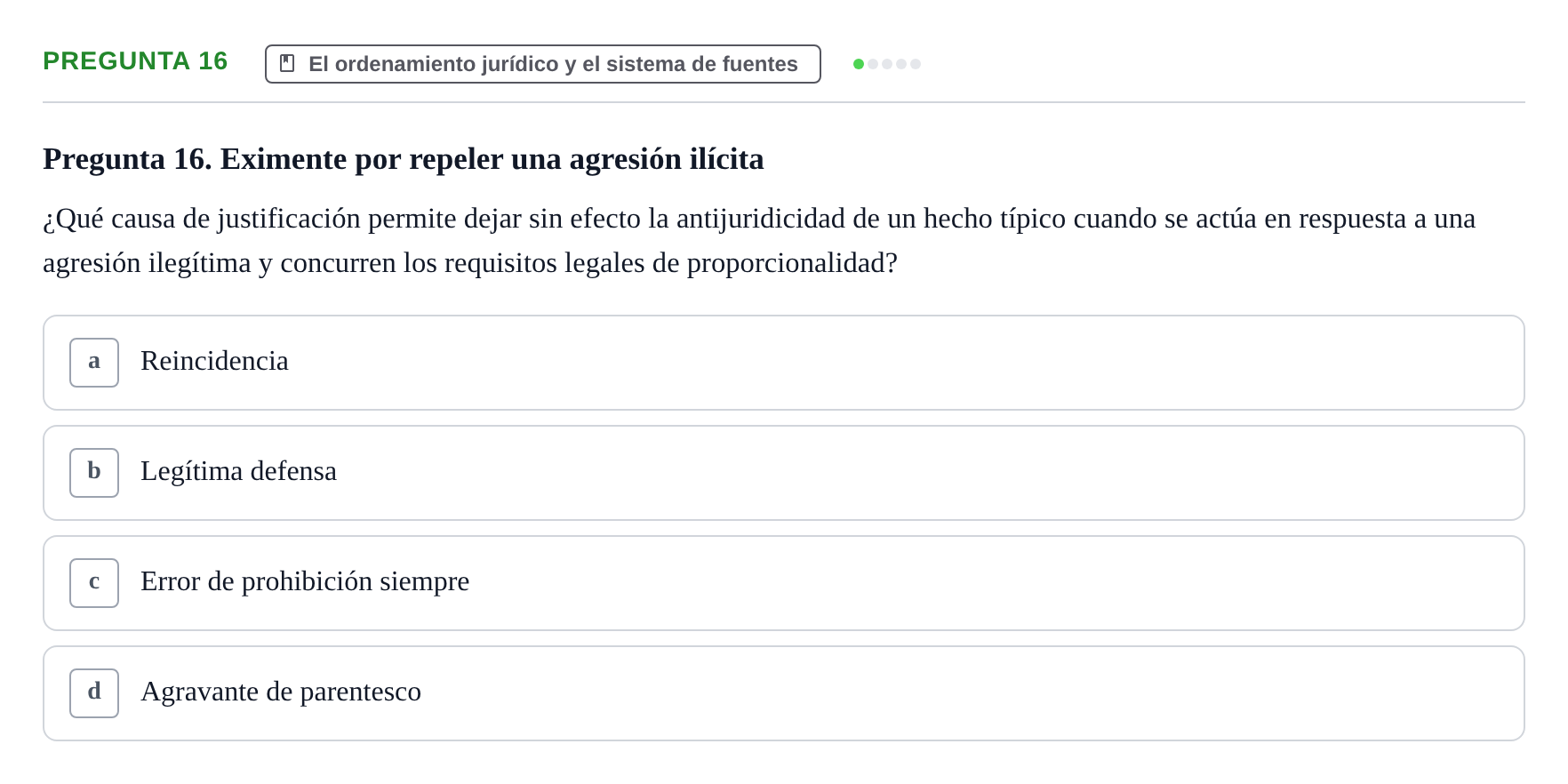 Enunciado: Pregunta 16