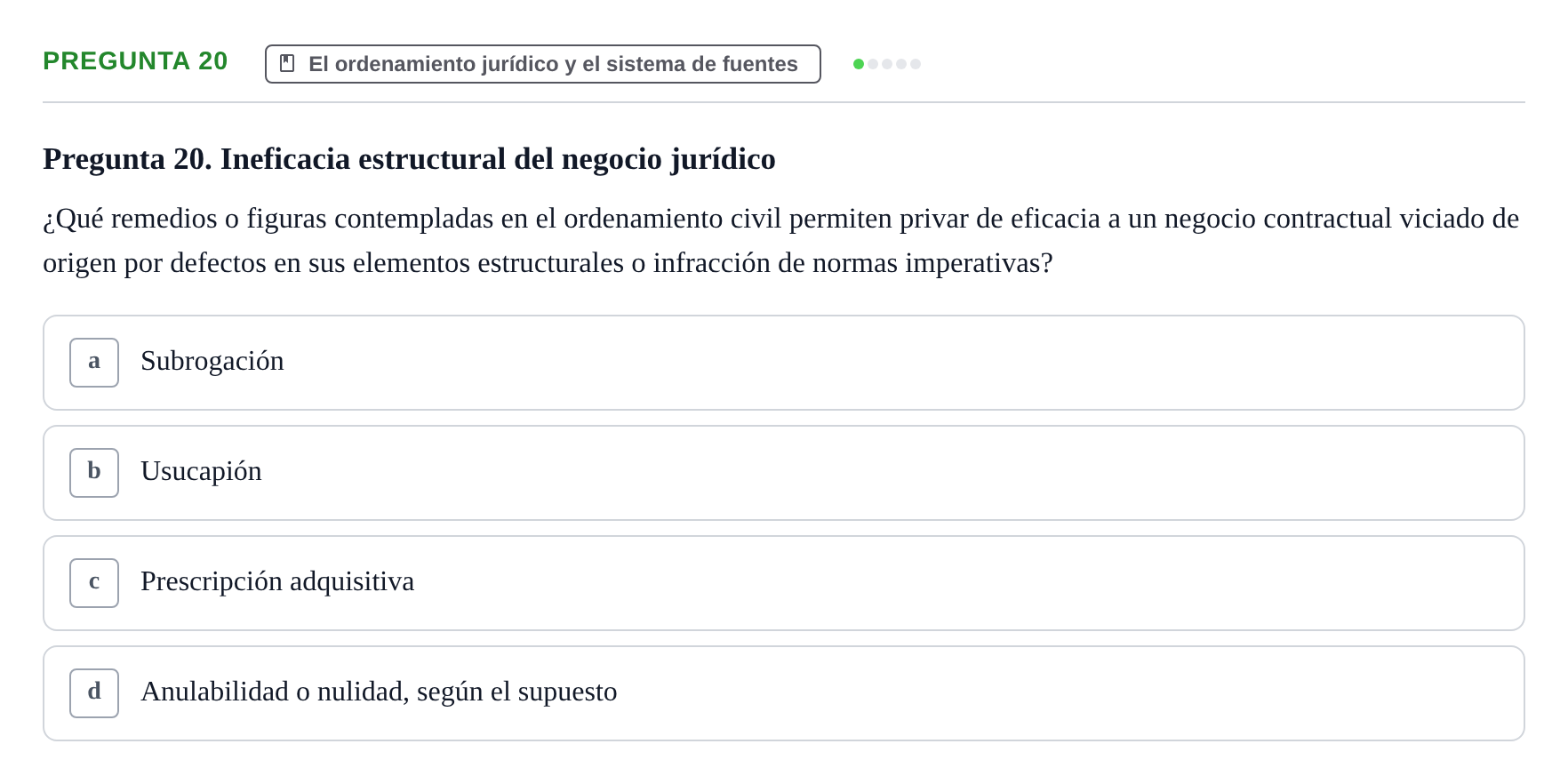 Enunciado: Pregunta 20