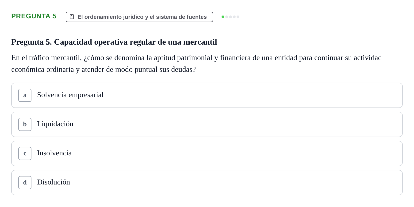 Enunciado: Pregunta 5