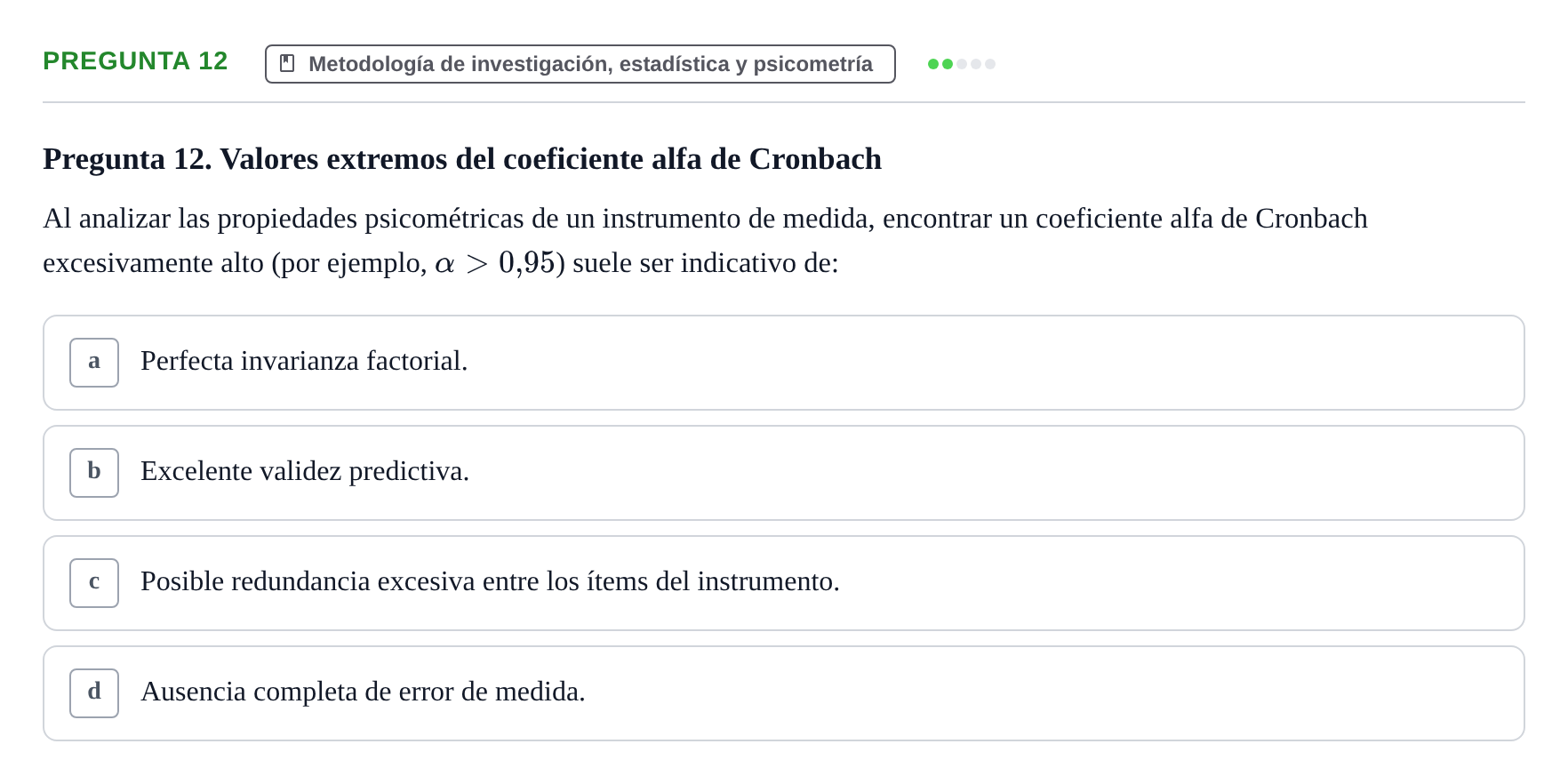 Enunciado: Pregunta 12