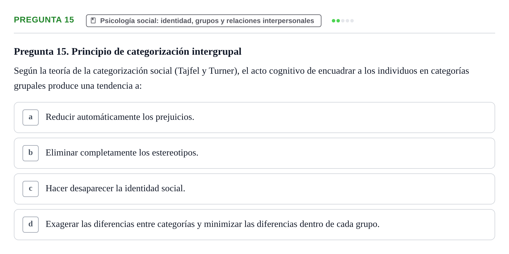 Enunciado: Pregunta 15