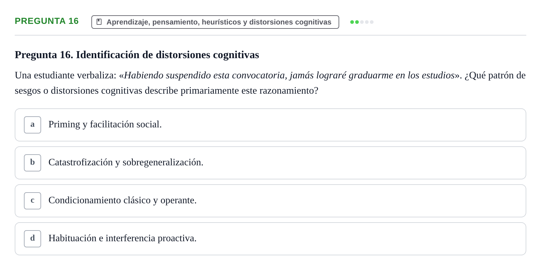 Enunciado: Pregunta 16
