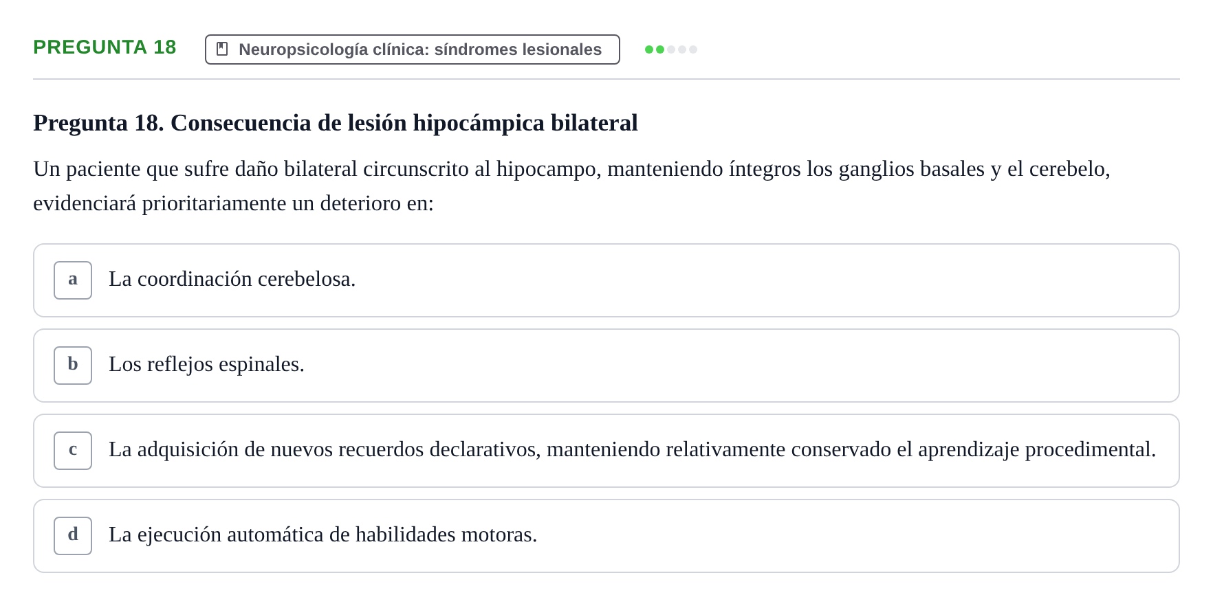 Enunciado: Pregunta 18