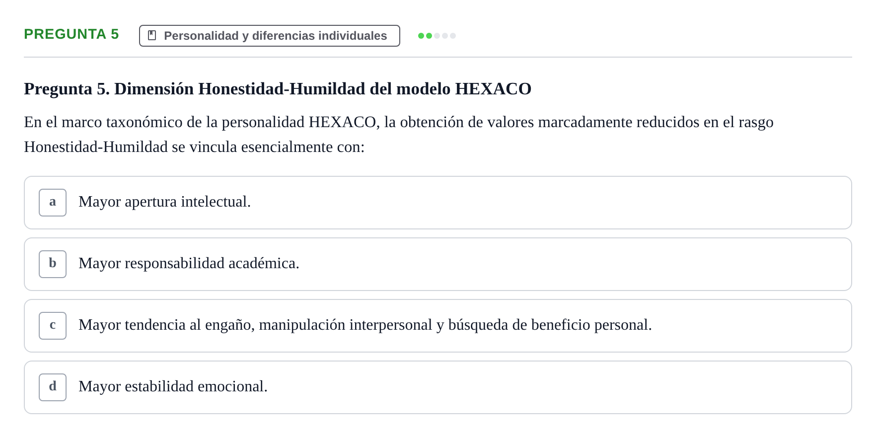 Enunciado: Pregunta 5