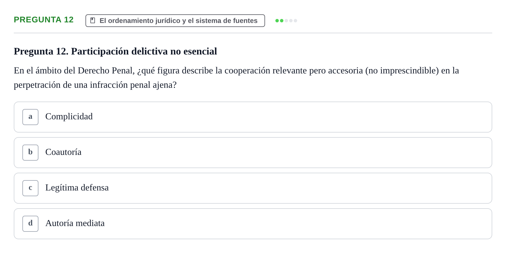 Enunciado: Pregunta 12