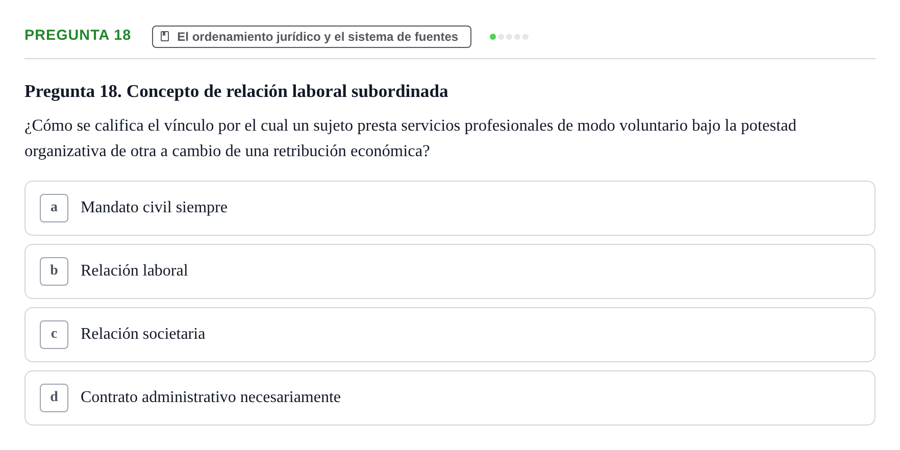 Enunciado: Pregunta 18