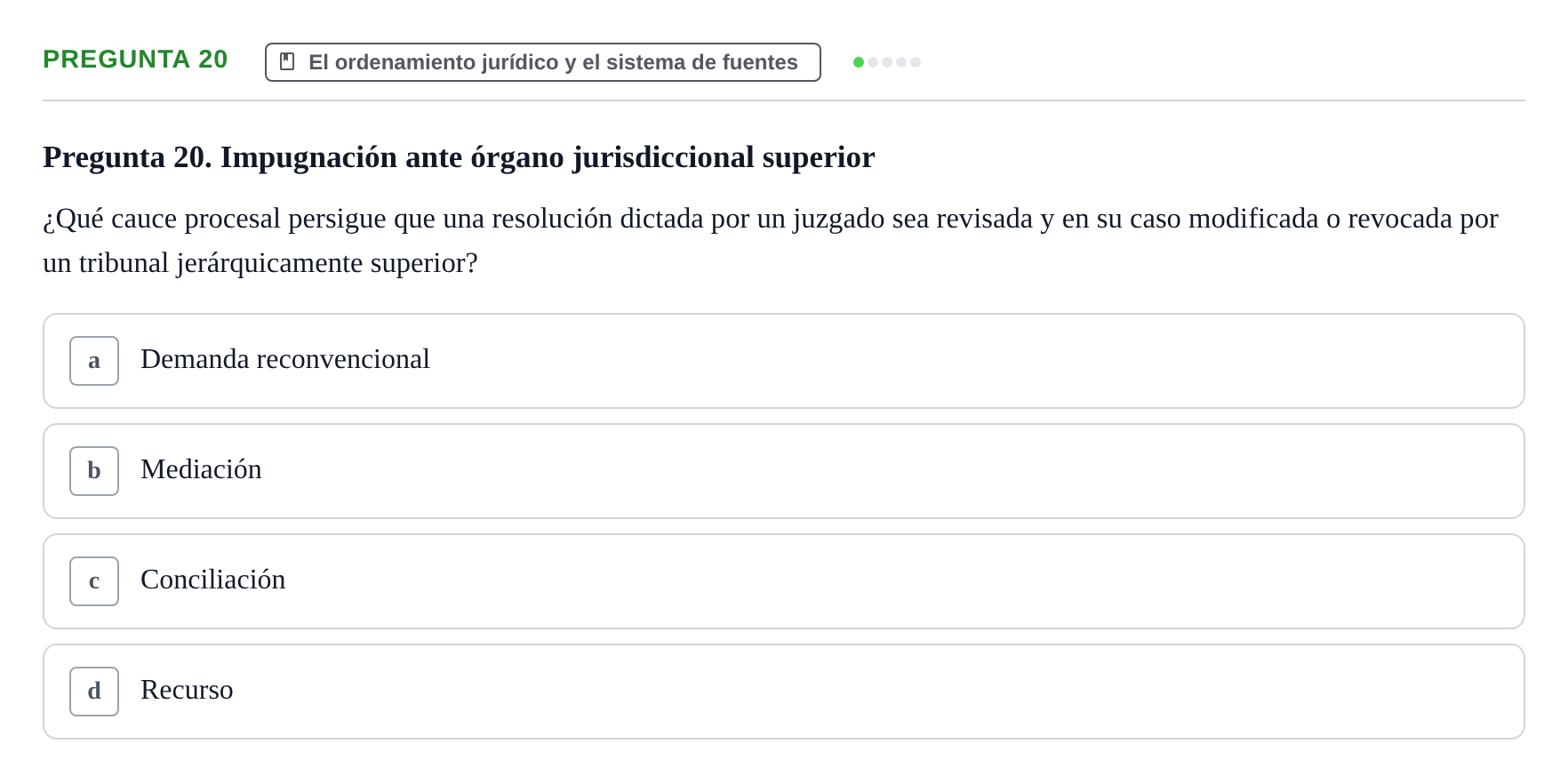 Enunciado: Pregunta 20