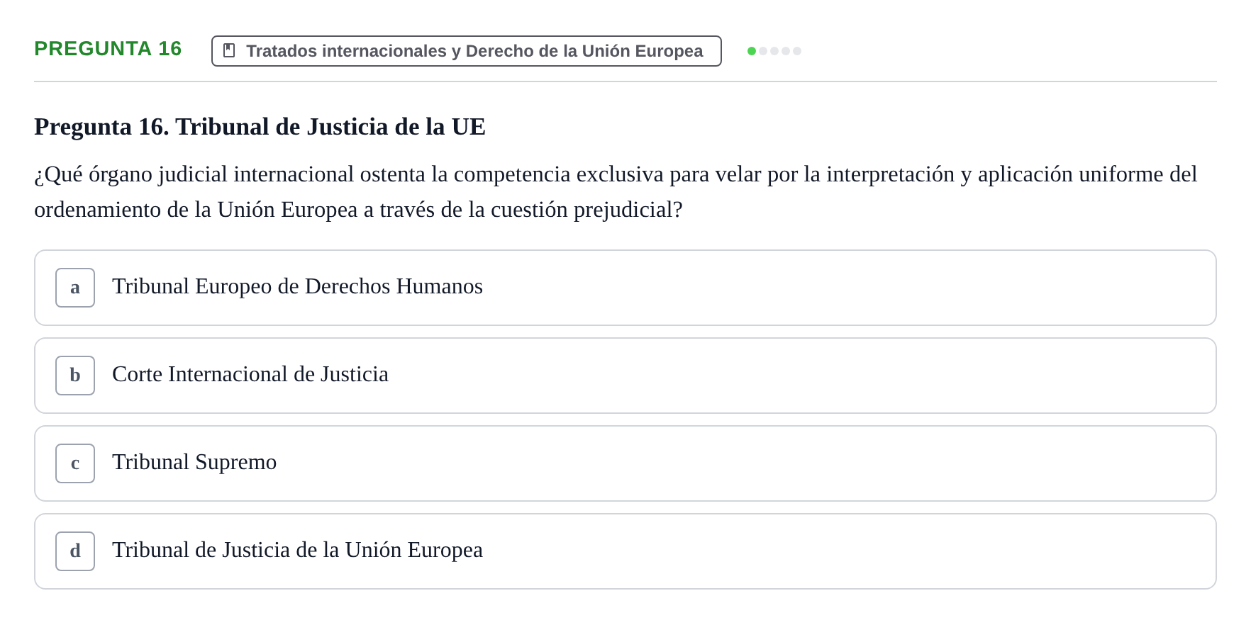 Enunciado: Pregunta 16
